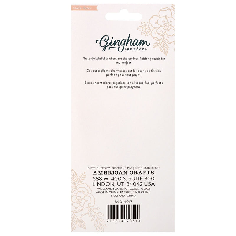 Puffy Stickers - Gingham Garden Collection - Crate Paper
