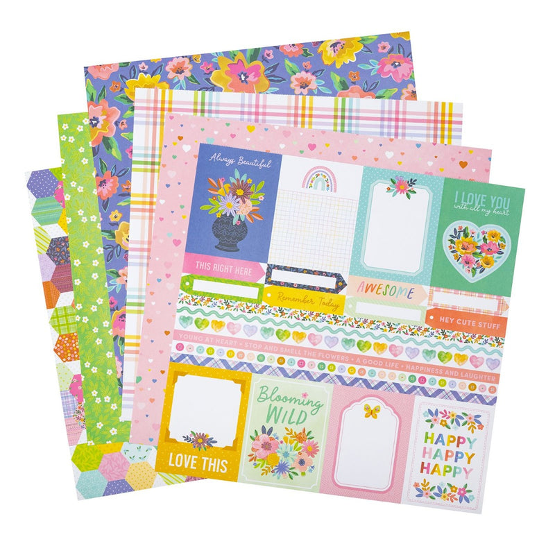 Paper Pad, 12x12 - Paige Evans - Blooming Wild Collection - American Crafts