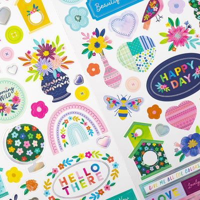 Cardstock Stickers with Holographic Foil Accents, 6x12 - Paige Evans - Blooming Wild Collection - American Crafts