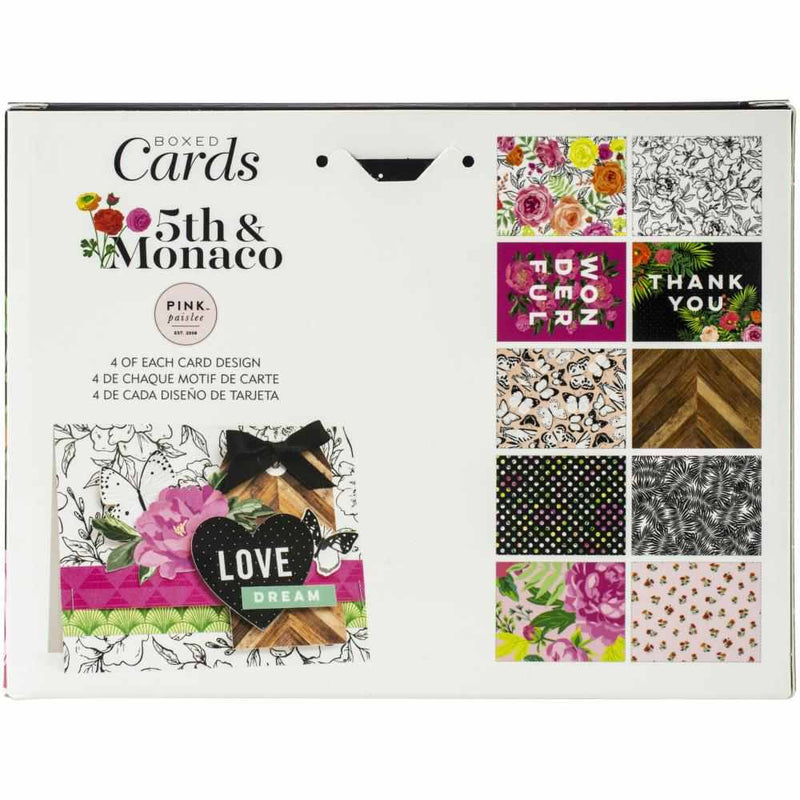5th & Monaco Boxed Card Set - Pink Paislee - Clearance
