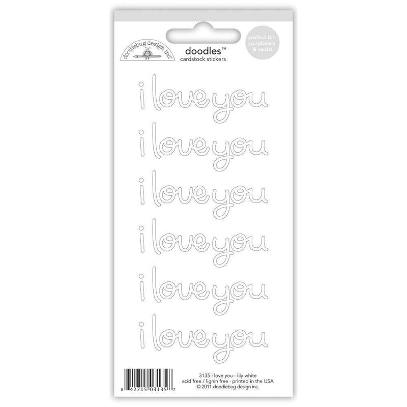 Lily White I Love You Doodles - Made With Love - Doodlebug