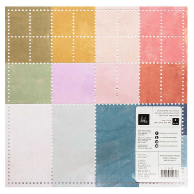 Old School 12" x 12" Perforated Colored Cardstock Sheet - Heidi Swapp - Clearance