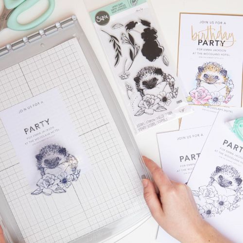 Layered Floral Hedgehog Cleared Acrylic Stamp - Sizzix