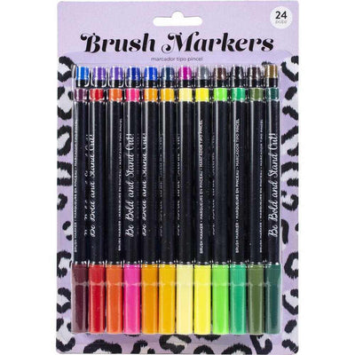 Lilac Leopard Fine Brush Markers - American Crafts - Clearance