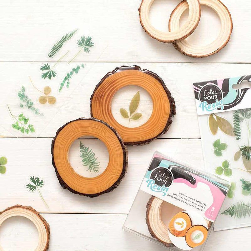 Wood Slice Coasters - Color Pour Resin - American Crafts - Clearance