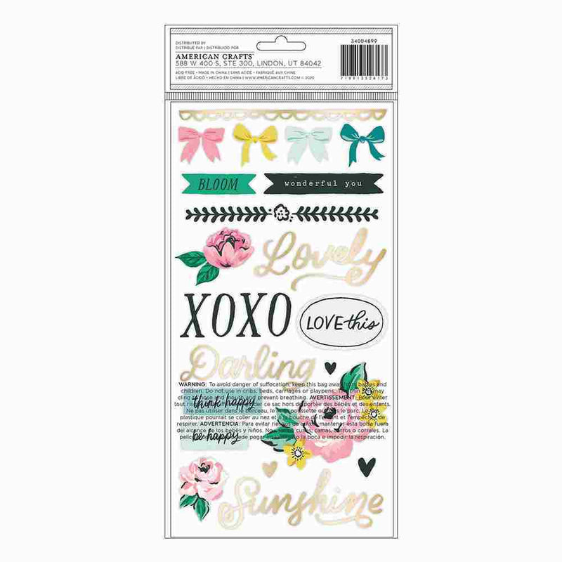 Lovely Puffy Stickers - Garden Party - American Crafts