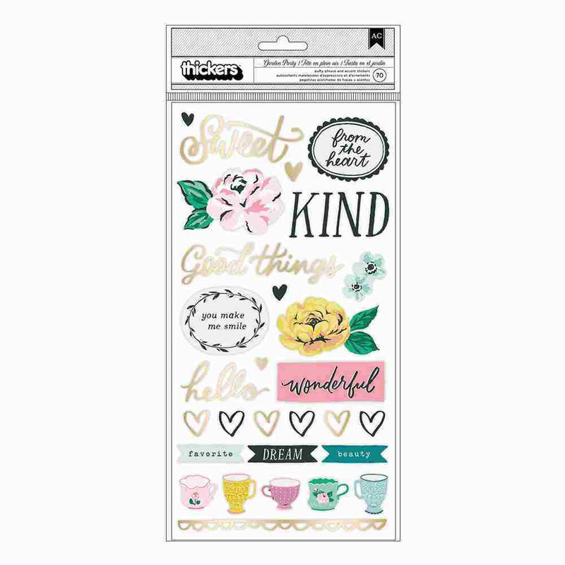 Lovely Puffy Stickers - Garden Party - American Crafts