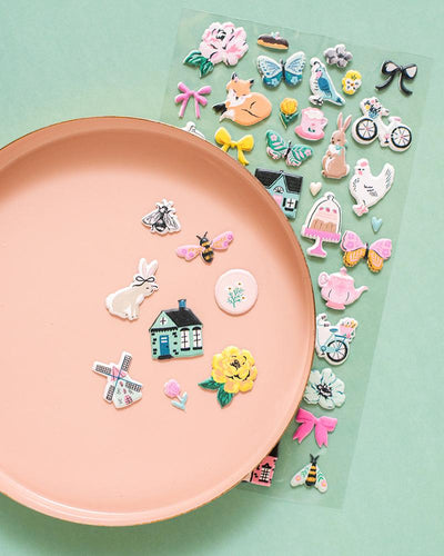 Garden Party Puffy Stickers - American Crafts