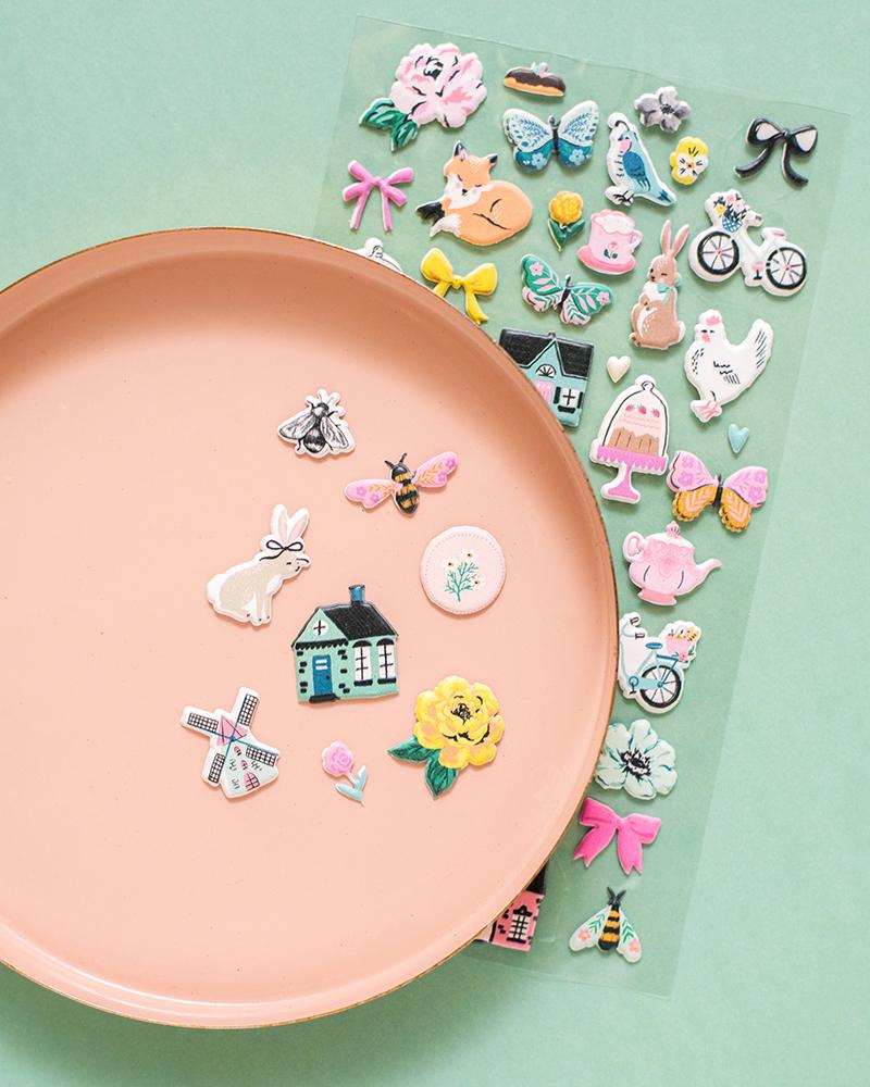 Garden Party Puffy Stickers - American Crafts
