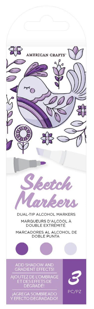 Violet Lace Sketch Markers - American Crafts