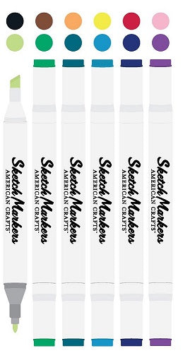 12 Sketch Markers Value Pack - American Crafts