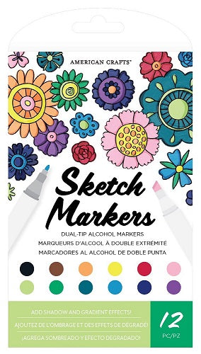 12 Sketch Markers Value Pack - American Crafts