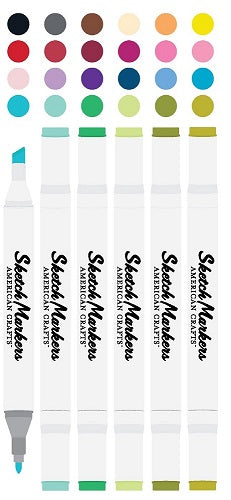24 Sketch Markers Value Pack - American Crafts - Clearance