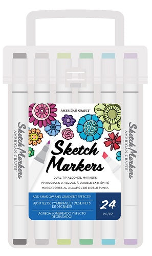 24 Sketch Markers Value Pack - American Crafts - Clearance