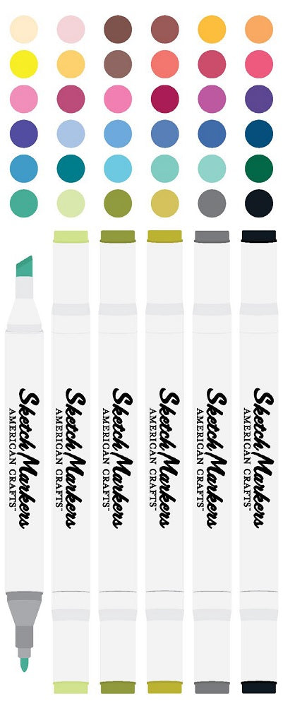 36 Sketch Markers Value Pack-American Crafts