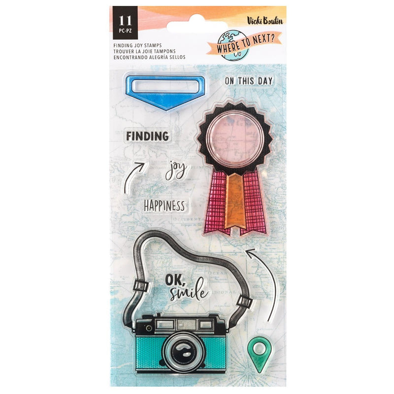 Finding Joy Acrylic Stamps - Vicki Boutin - Where To Next Collection - American Crafts
