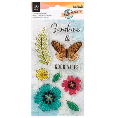 Good Vibes Acrylic Stamps - Vicki Boutin - Where To Next Collection - American Crafts