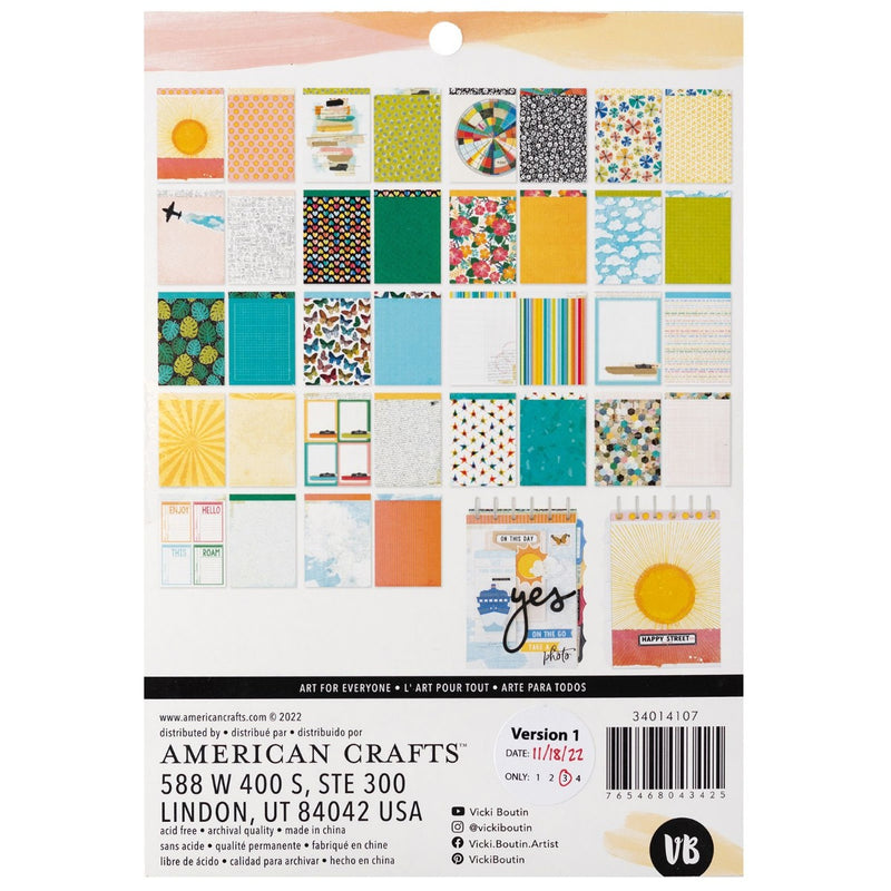 Double-Sided Paper Pad, 6x8 - Vicki Boutin - Where To Next Collection - American Crafts