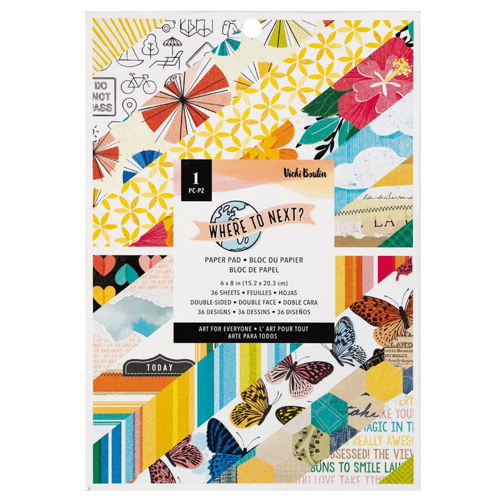 Double-Sided Paper Pad, 6x8 - Vicki Boutin - Where To Next Collection - American Crafts