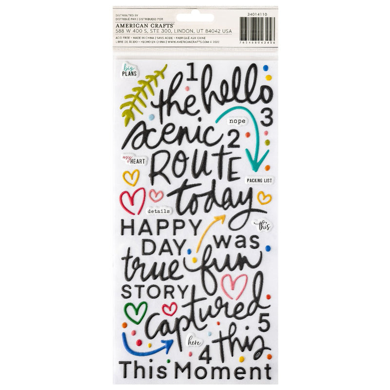 Travel Notes Puffy Thickers - Vicki Boutin - Where To Next Collection - American Crafts