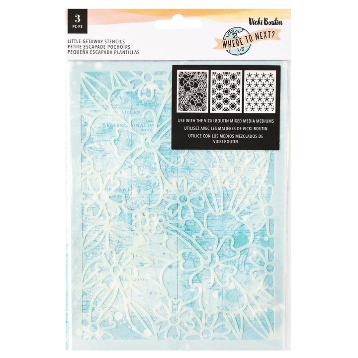 Little Getaway Stencil Pack - Vicki Boutin - Where To Next Collection - American Crafts