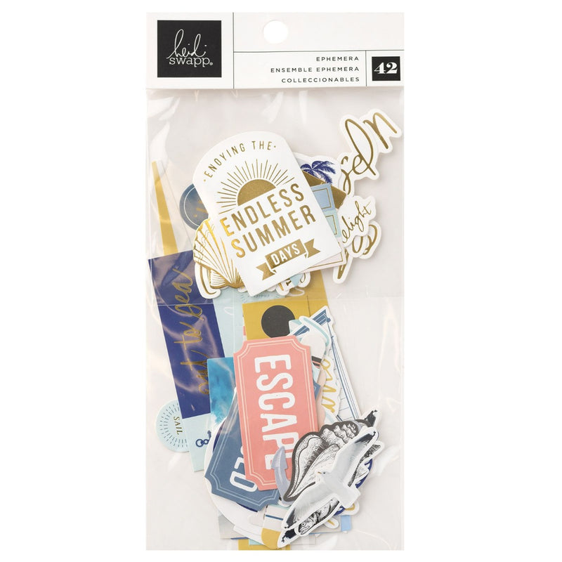 Ephemera with Gold Foil Accents - Heidi Swapp - Set Sail Collection - American Crafts