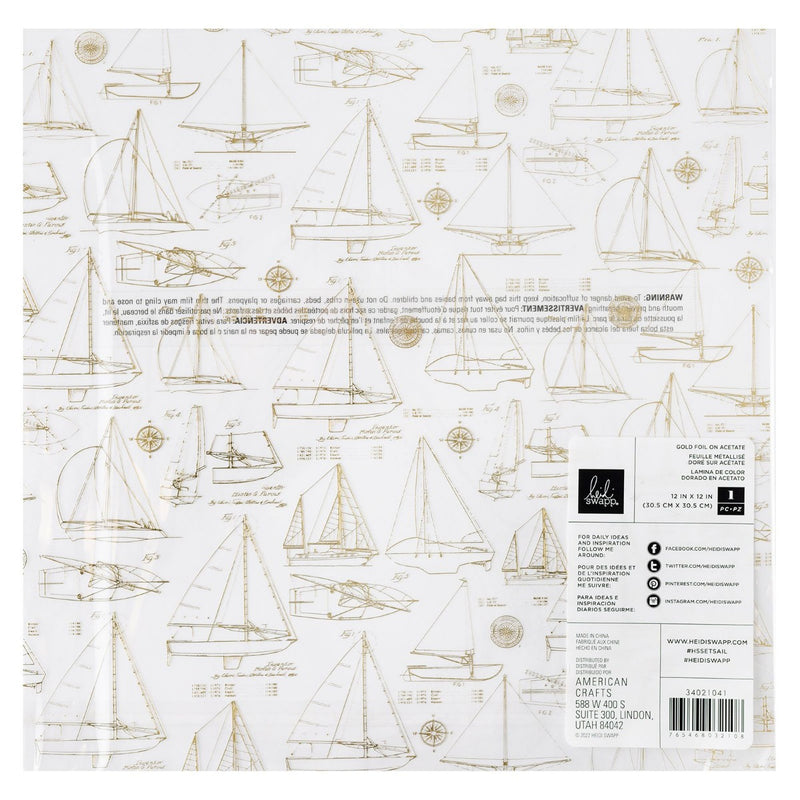Acetate with Gold Foil - Heidi Swapp - Set Sail Collection - American Crafts