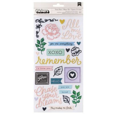 Dream Chaser Phrase Puffy Thickers - Maggie Holmes - Woodland Grove Collection - American Crafts
