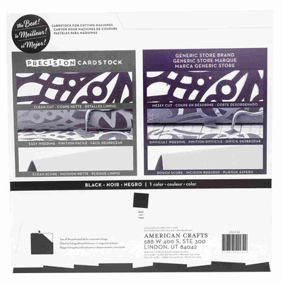 Black Textured Precision Cardstock 12" x 12" - American Crafts