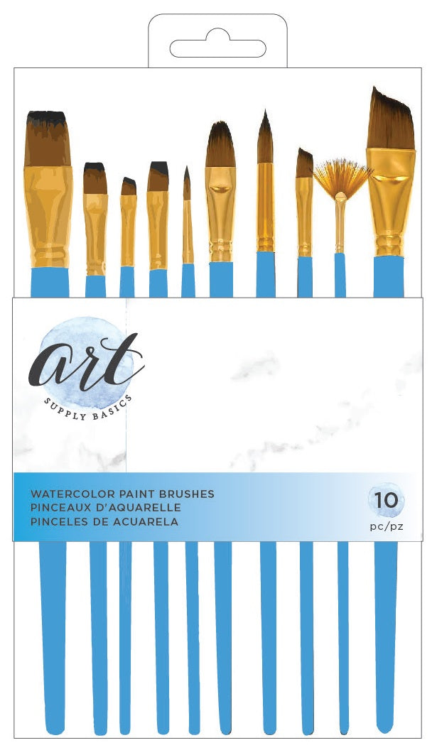 Art Supply Basics Watercolor Natural Brush Set 11/Pkg
