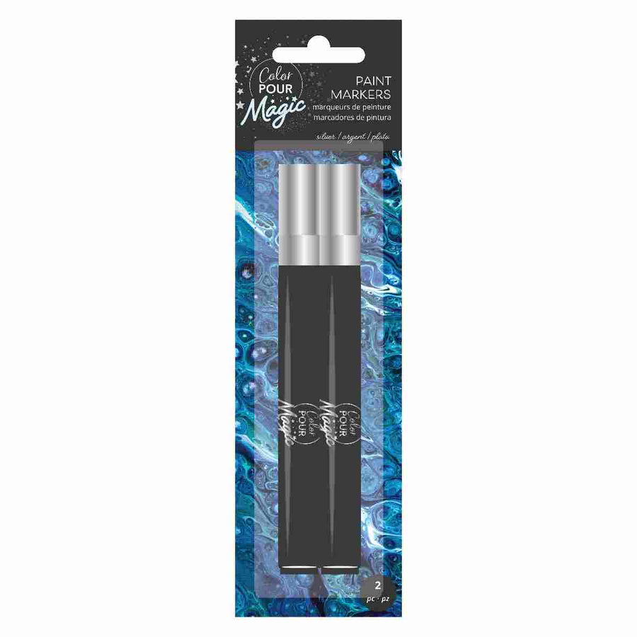 Silver Paint Pens-Color Pour Magic-American Crafts