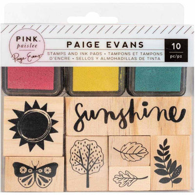 Truly Grateful Wooden Stamps & Ink Pads - Pink Paislee