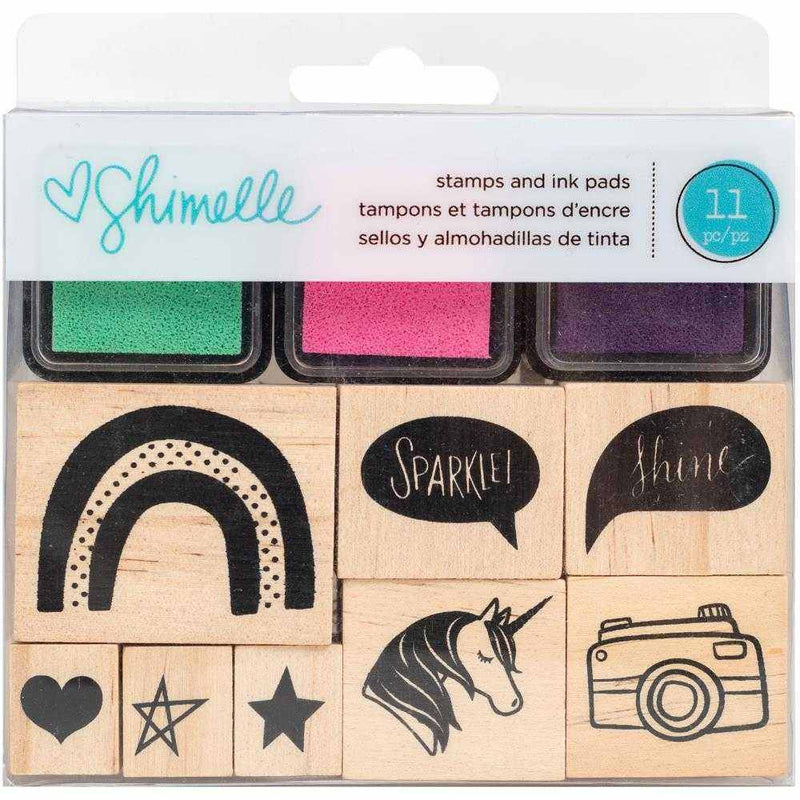 Glitter Girl Wooden Stamps & Ink Pads - Shimelle