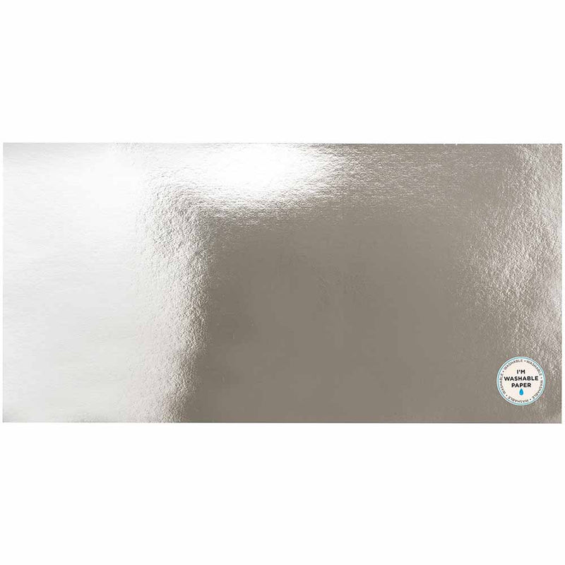 Silver Faux Leather 12" x 24" Washable Paper - American Crafts - Clearance