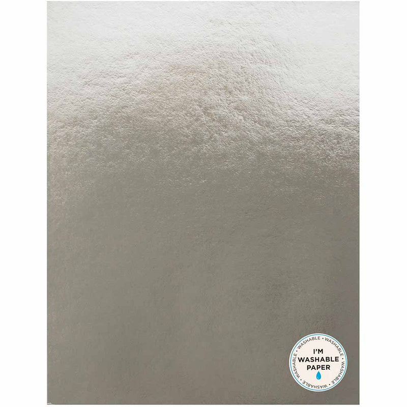 Silver Faux Leather 8.5" x 11" Washable Paper - American Crafts - Clearance