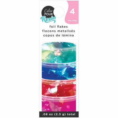 American Crafts Color Pour Resin Mix-Ins-Foil Flakes - Primary 4/Pkg 