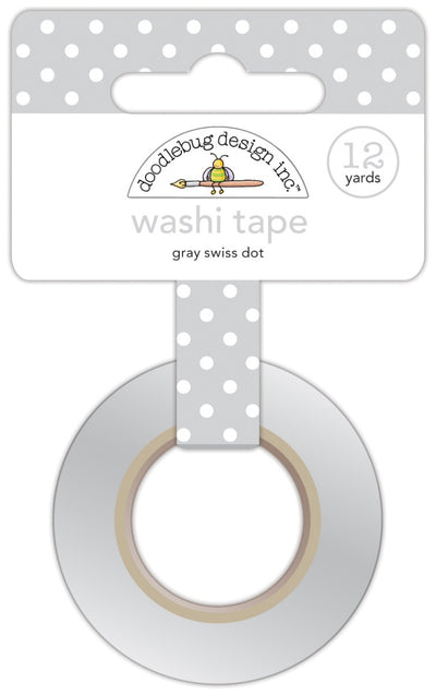Gray Swiss Dot Washi Tape- Doodlebug Design