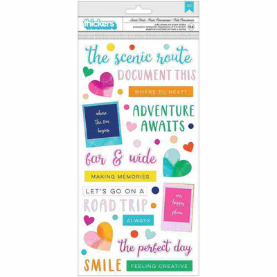Go the Scenic Route Puffy Phrase Thickers - American Crafts - Clearance