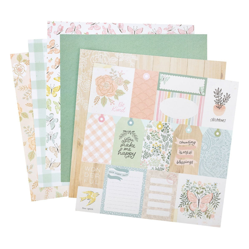 Paper Pad, 12x12 - Gingham Garden Collection - Crate Paper