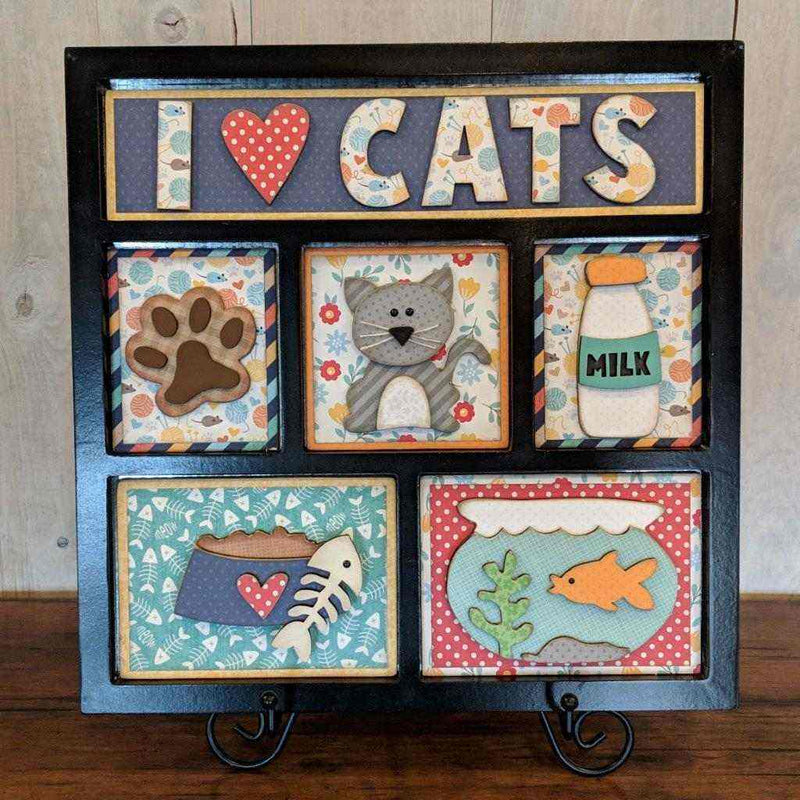 I Love Cats Shadow Box Kit - Foundations Decor