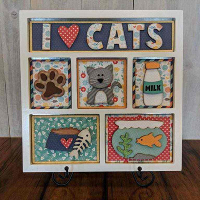 I Love Cats Shadow Box Kit - Foundations Decor