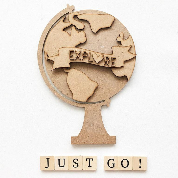 Explore Globe - Unfinished Wood Craft - Foundations Decor