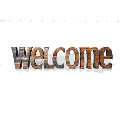 Welcome Sign Unfinished Wood Craft, Thick Letters, Trendy Font - Foundations Decor