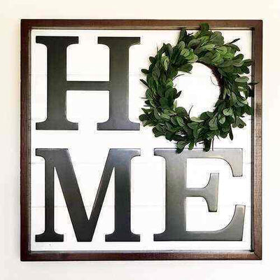 Home Board w/ Wreath - Foundations Decor