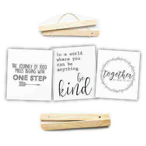 12-Inch Click Stick Set w/ Canvas Prints in Natural - Foundations Decor