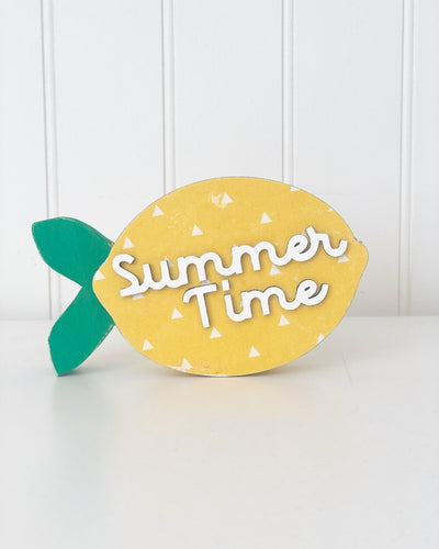 Summer Lemon Block Words Unfinished Wood Craft - Foundations Decor