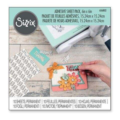 Permanent Adhesive Sheets 6" x 6" (10 Pack) - Sizzix