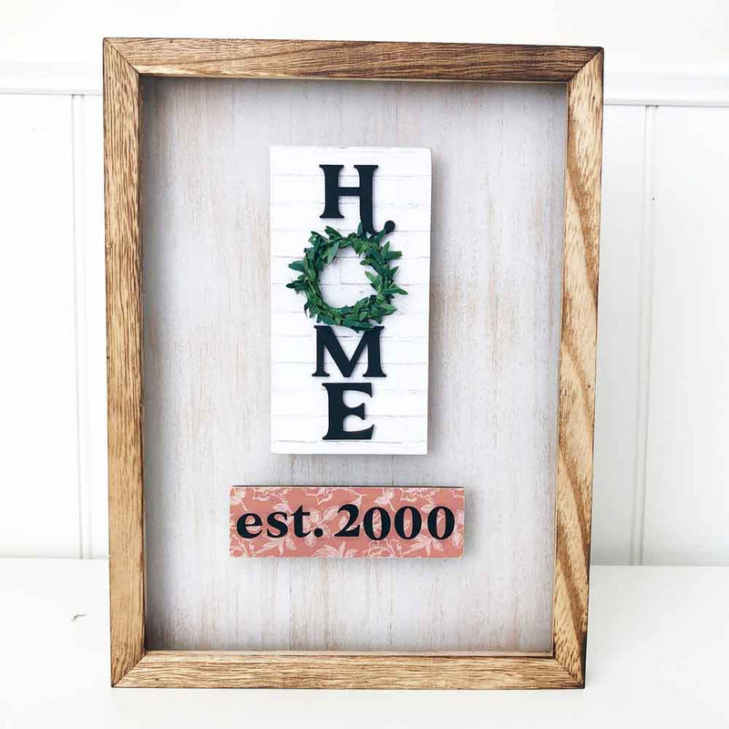 Stained Frame w/ HOME Attachment, EST Vinyl - Simply Framed - Foundations Decor