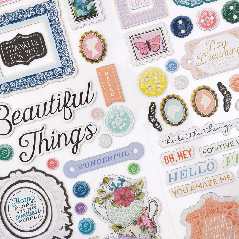 Beautiful Things Phrase Thickers with Iridescent Foil - Brighton Collection - BoBunny