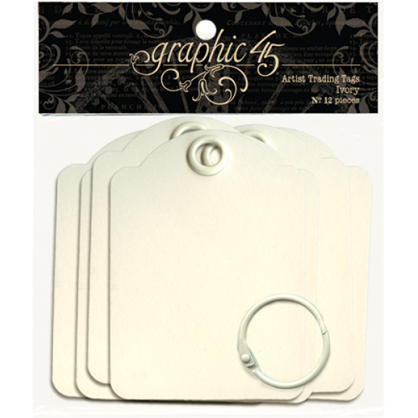 Ivory Artist Trading Tags - Staples - Graphic 45